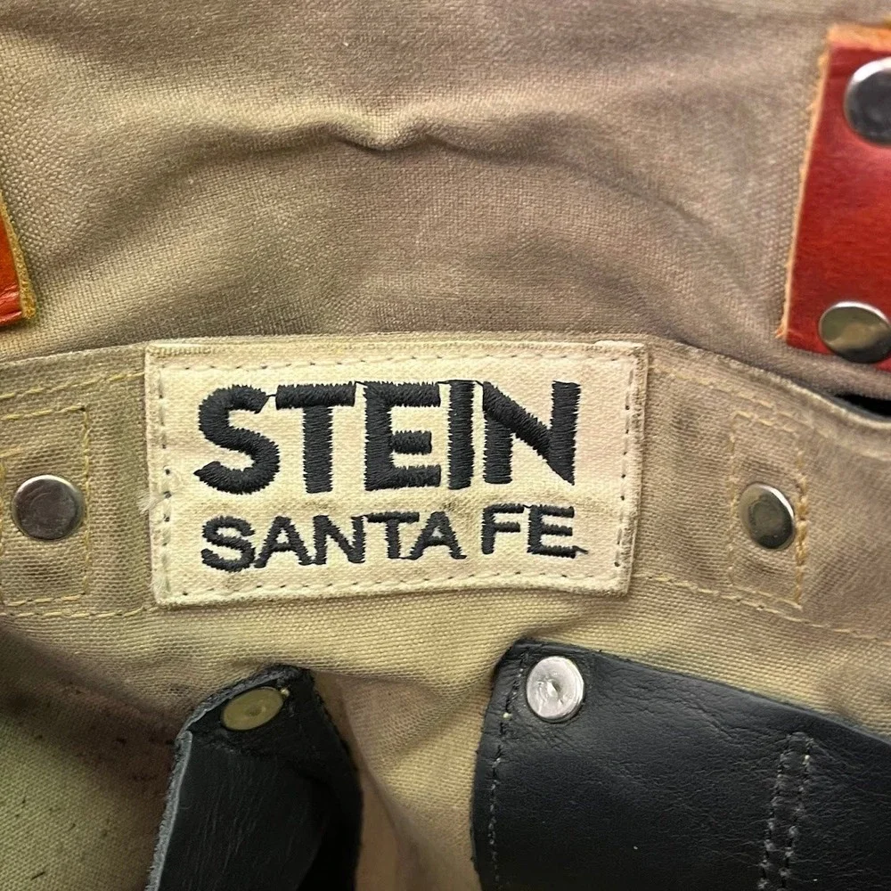 Stein Santa Fe Waxed Canvas Leather Messenger Bag Olive Black Crossbody Satchel